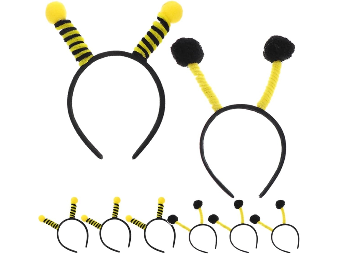Conjunto De 8 Diademas Con Antenas De Abeja Amarillas Y Negras, Accesorios Ligeros Para Cosplay.