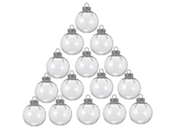 Juego de 15 bolas navideñas redondas y transparentes para rellenar y decorar tu árbol de Navidad. Hechas de plástico. Hengjian.