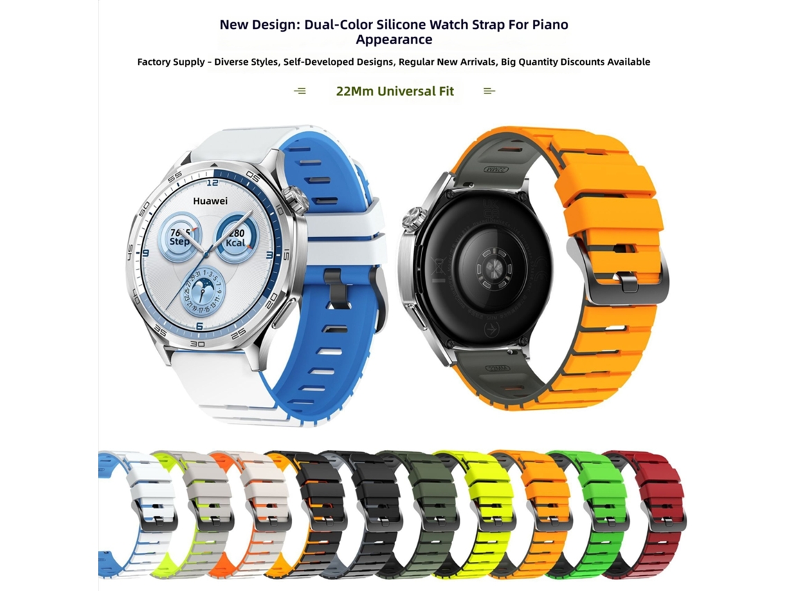 Pulsera de Silicona de 22mm Compatible con Samsung, Garmin, Suunto, Honor, Huawei, Xiaomi, Amazfit, Huami Bicolor Piano CHABERLU