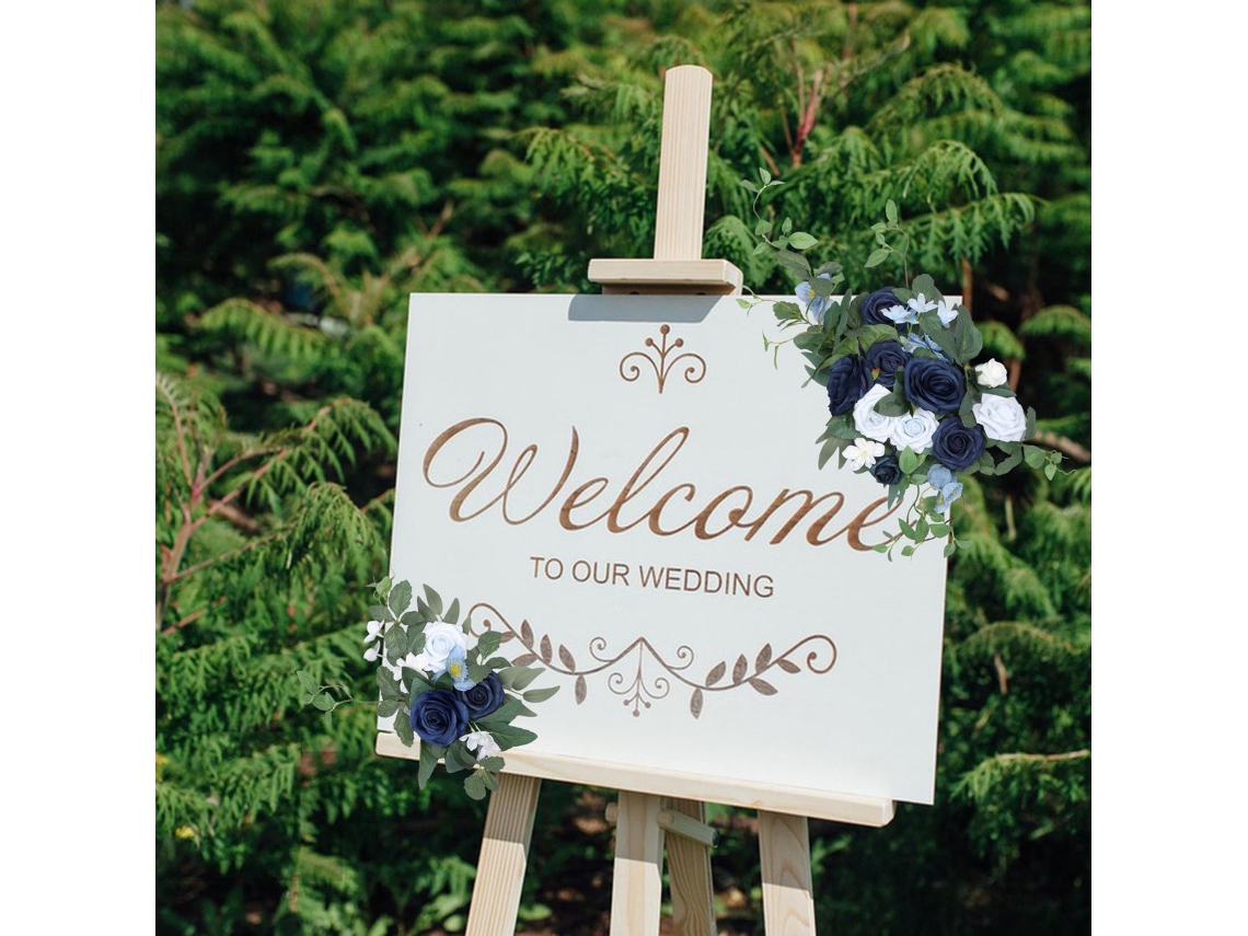2 piezas de arco de flores para boda, para silla de boda, jortmrd