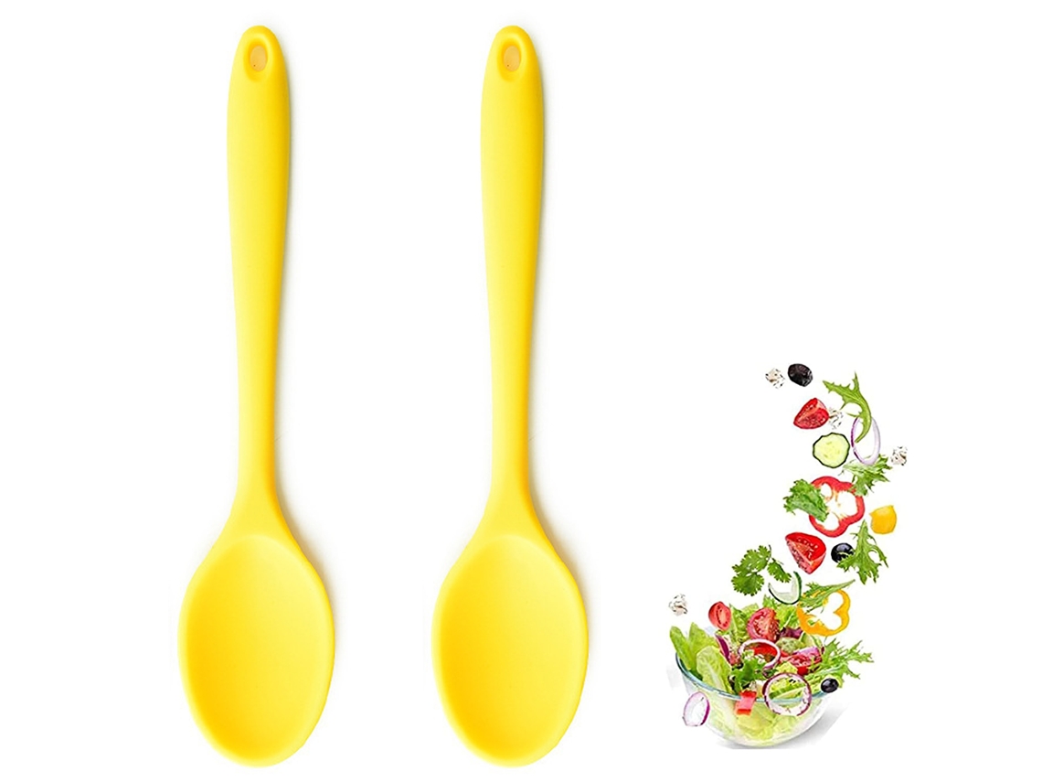 Juego de 2 cucharas de cocina de silicona - Resistente al calor RNEMITERY
