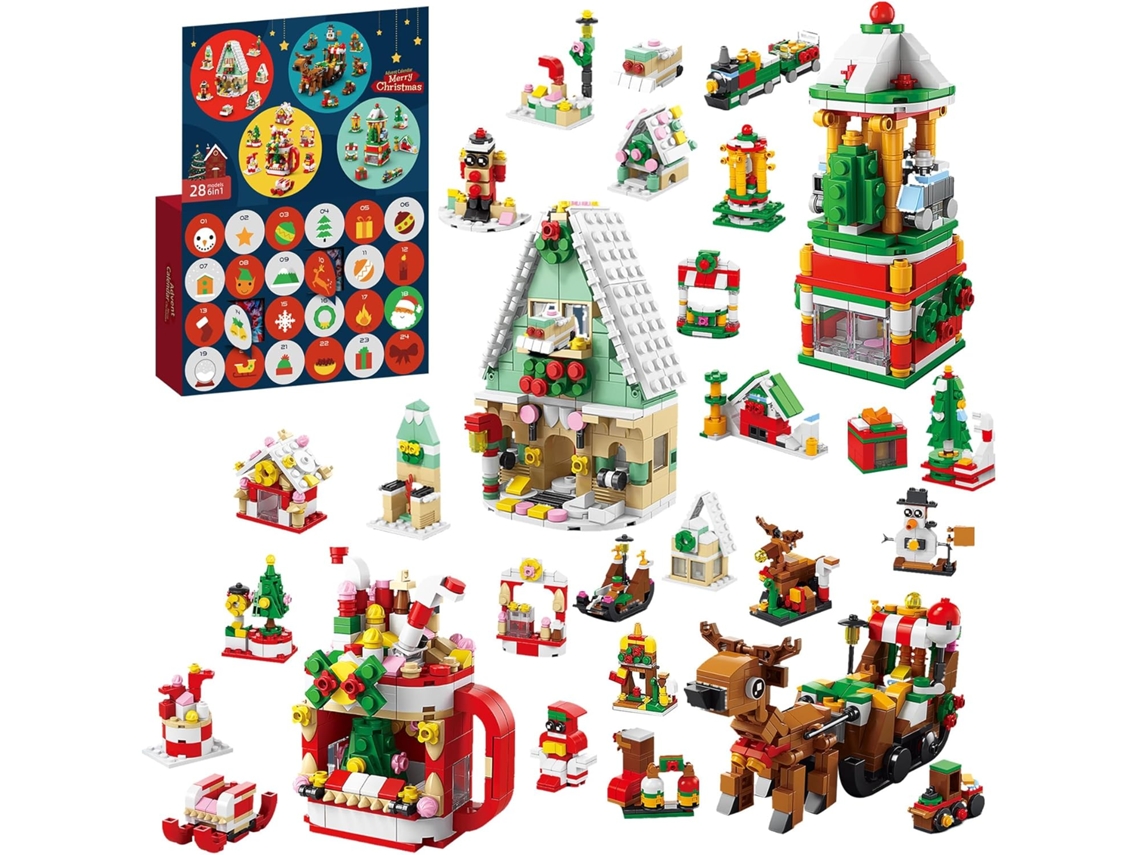 Calendario de Adviento Chrui con 24 bloques de construcción, regalo para niños de 3 a 8 años (01)