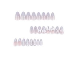 Uñas postizas francesas con degradado, sencillas e irrompibles, para manicura DIY Nostalgia88