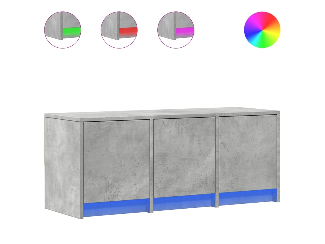 Maison Exclusive - Mueble De Tv Led Madera Ingeniería Gris Hormigón 97x34x40 Cm
