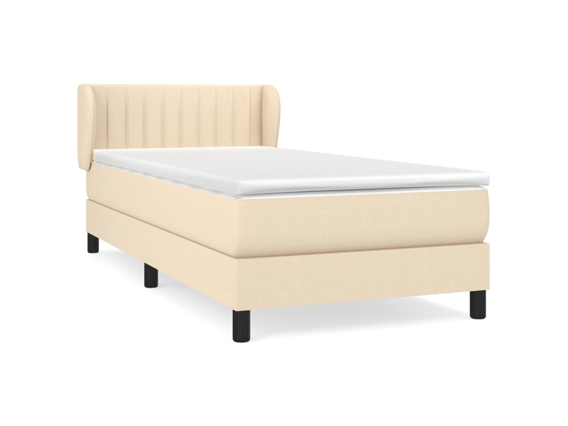 Cama con somier VIDAXL (Beige - Tela - 203 x 103 x 88 cm)