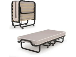 Cama plegable con colchón de 80 x 200 cm. Cama individual para invitados con estructura de metal resistente y colchón de espuma COSTWAY.