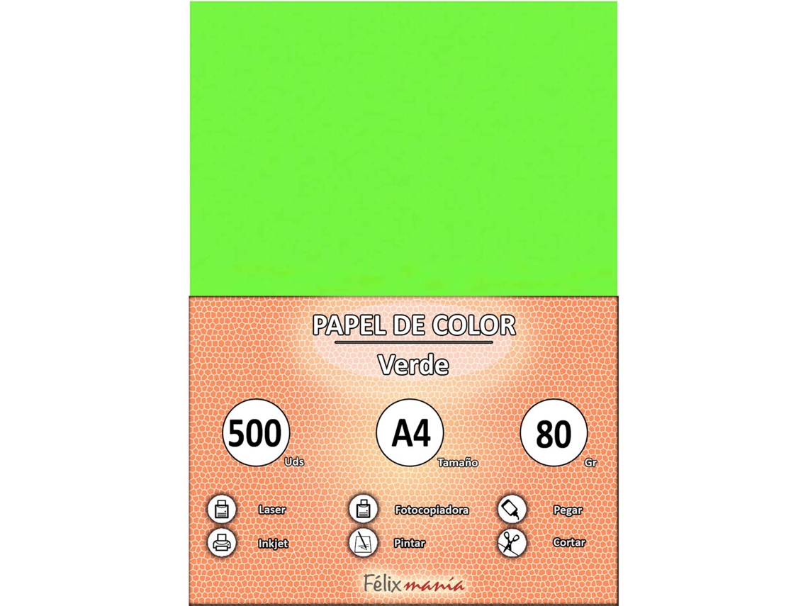 80Gr A4 Papel Verde 500 Hojas