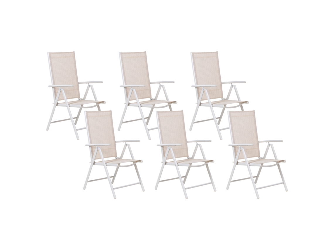 Conjunto De Jardim Perfeito Para Os Dias De Verão Beliani Catania De Alumínio Creme 54x65x103