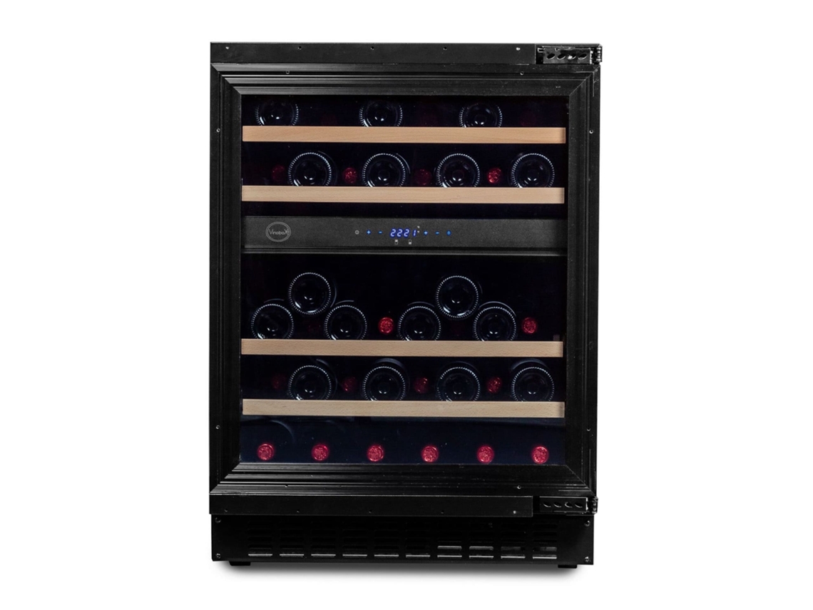 Vinobox 45 Deco - Bodega de vinos integrable (45 botellas, 2 zonas, color negro, Climadiff)