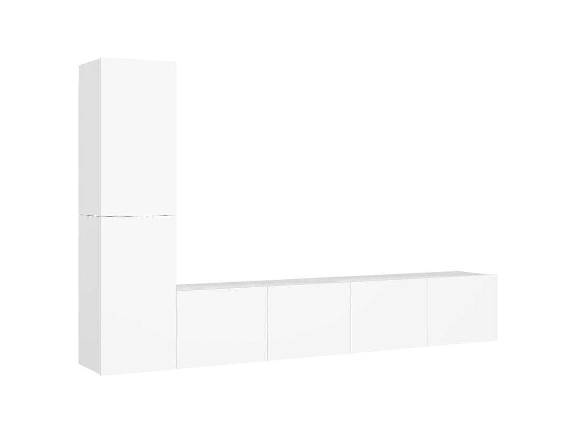 Juego de 4 muebles de TV de madera blanca - MAISON EXCLUSIVE