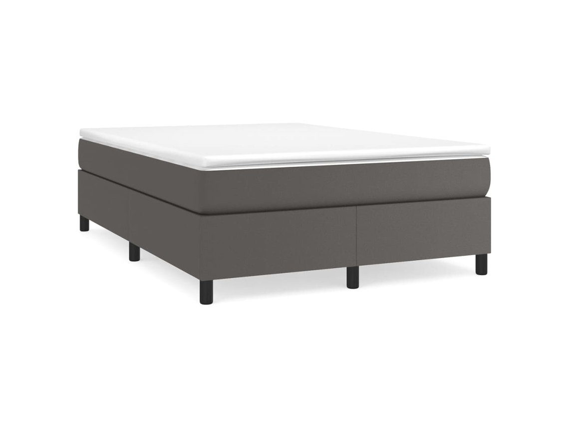 Maison Exclusive - Cama Box Spring Con Colchón Cuero Sintético Gris 180x200 Cm