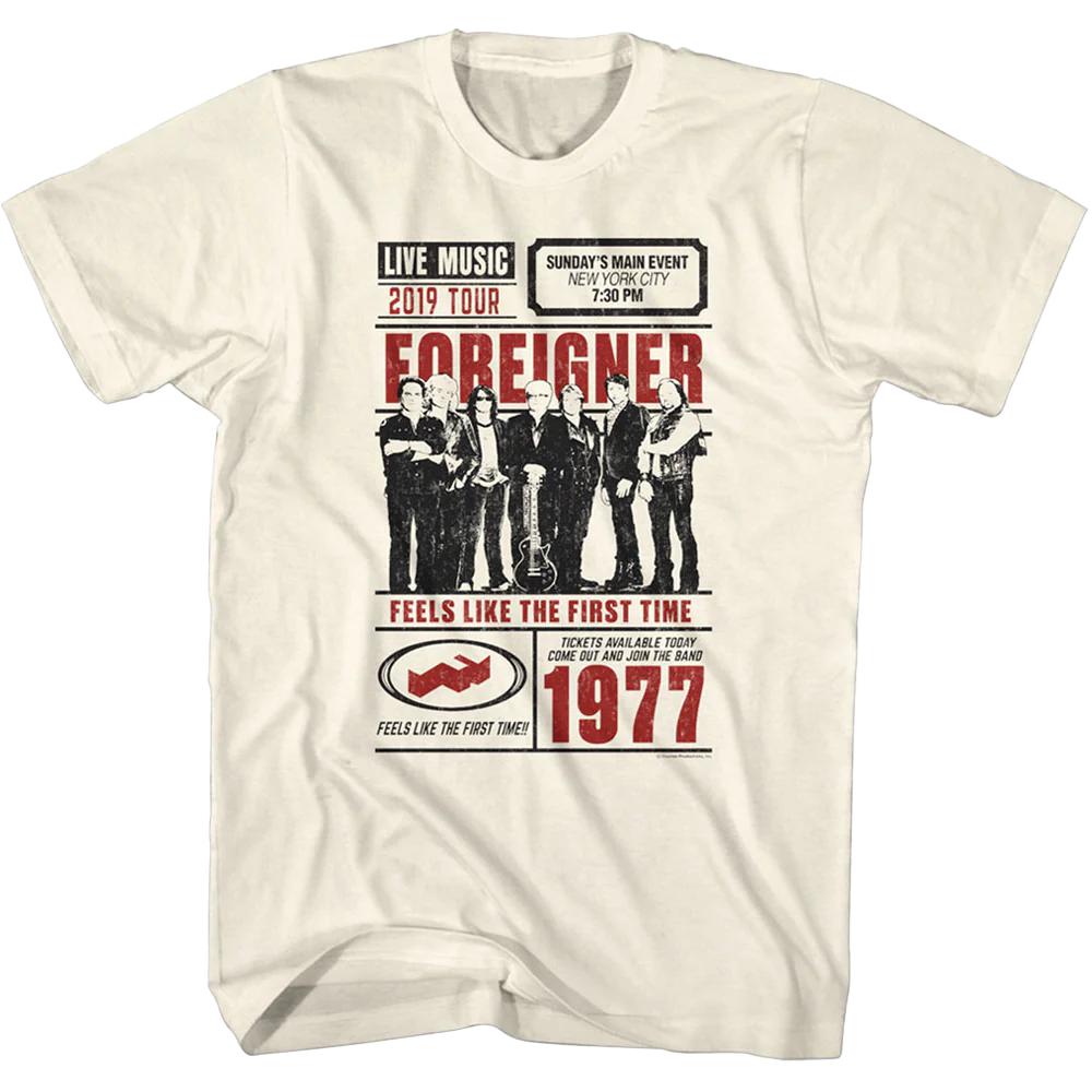 Foreigner Feels Line The First Time 2019 Tour T-shirt Unisex Rockinstone Size:m