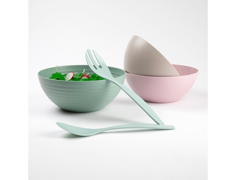 Juego de Ensaladera Clásica 33L Incl. Juego de Cubiertos PLASTIC FORTE (Verde)