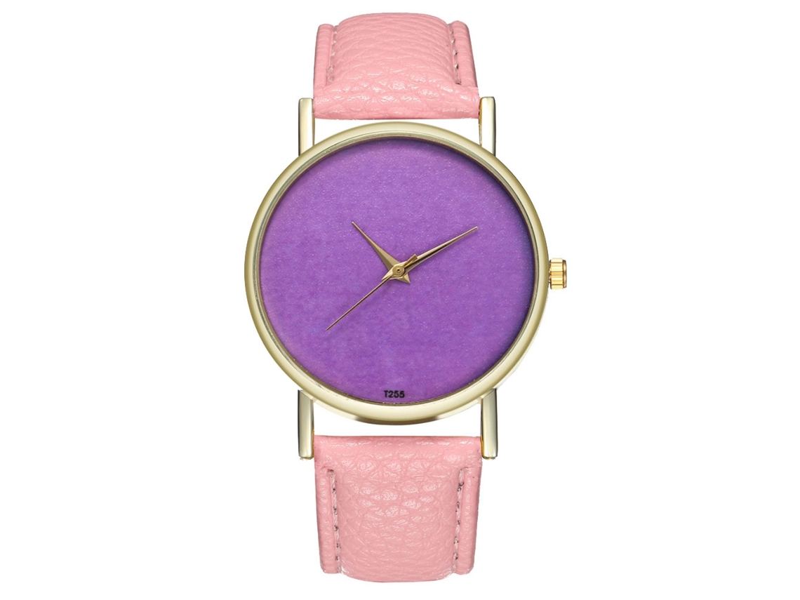 Reloj De Pulsera Analógico Con Bisel Redondo, Cuarzo De Moda, Rosa, Hipoalergénico.