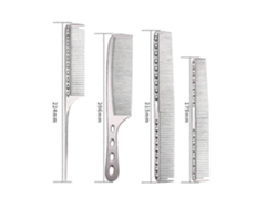 Peine espacial de aluminio, 4 peines metálicos para cabello largo y corto (plateado)