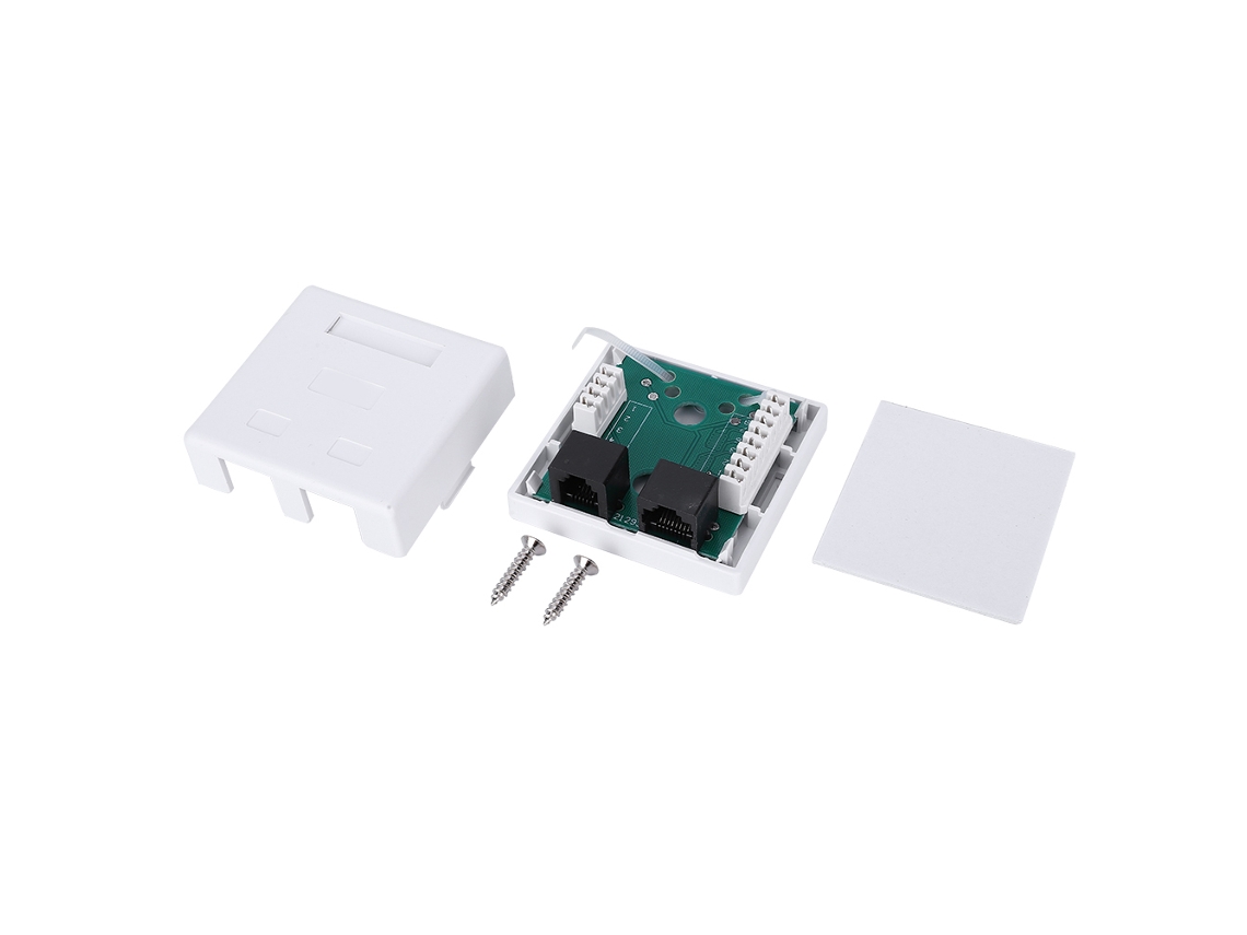 Adaptador De Pared Con 2 Puertos Rj45 Y Rj11 Keystone Jack Caja De Montaje Para Redes