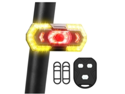 YIZHOOD Control remoto inalámbrico luz trasera de bicicleta carga USB impermeable súper brillante DES446 (negro)