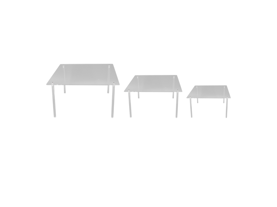 Juego De 3 Soportes Cuadrados Transparentes De Acrílico Para Tartas, Soporte De Acrílico Para Cupcakes, Para Tartas, Pizzas, Postres, Navidad, Bodas,
