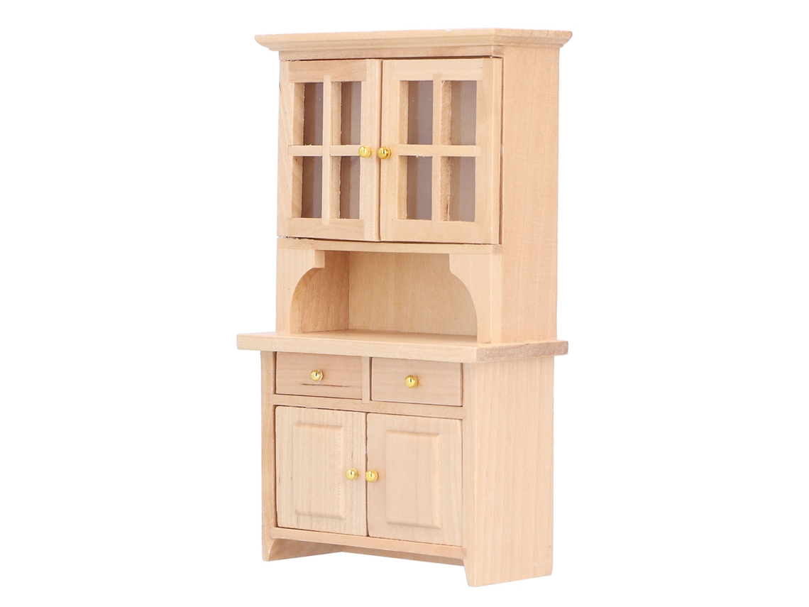 Armário De Madeira Para Casa De Bonecas 1:12 Mini Móvel Simulado Decoração Acessório