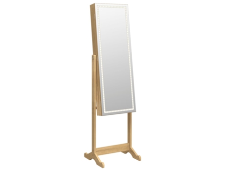 Espejo de pie VIDAXL con joyero y luces LED