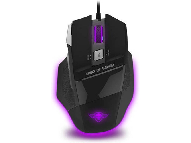 Ratón Gaming SPIRIT OF GAMER PRO-M8 Light Edition (3500 dpi - Negro)
