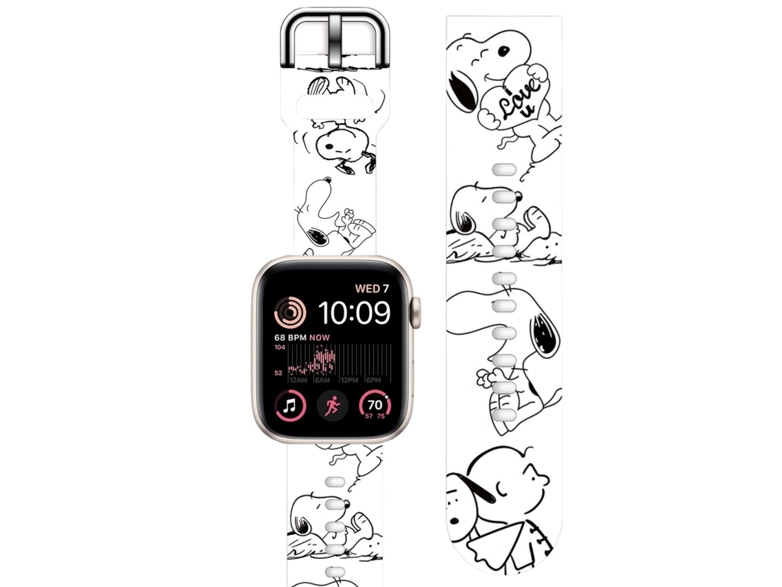 Correa de silicona suave personalizada para Apple Watch Series SE de 44 mm con Snoopy Facpoet