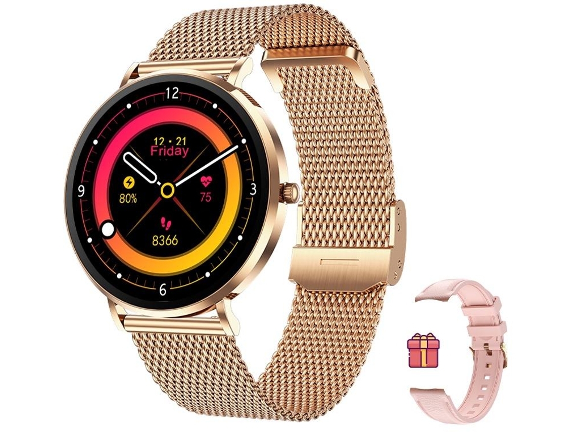 Reloj Inteligente T8Pro 1.32 Amoled con Llamada Bluetooth y Diseño Ultrafino Oro Rosa