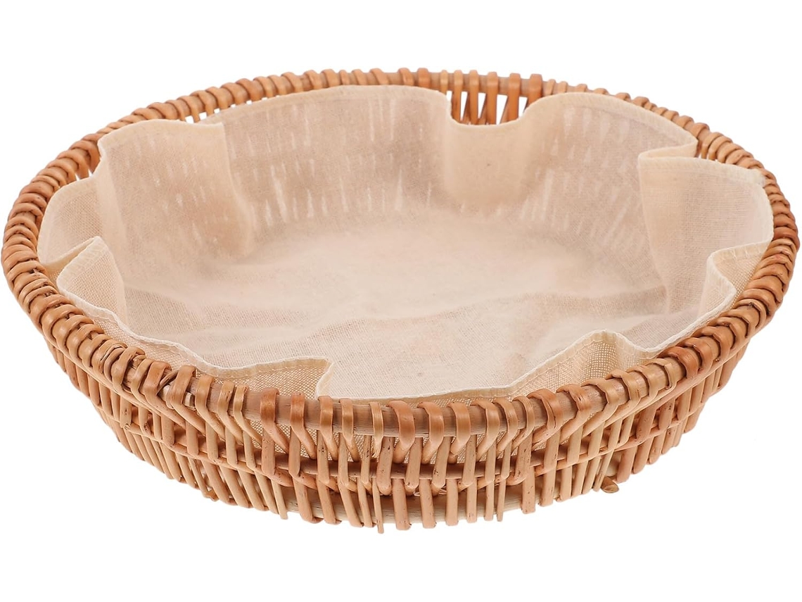 Cesta De Mimbre Tejida Para Restaurantes Elegantes, Cesta De Almacenamiento Y Picnic De Color Marrón.