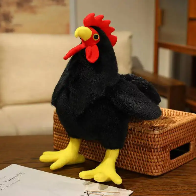 (negro, 35 Cm) Cojín De Gallo Suave, Bonito Y Divertido, Ideal Para La Decoración Del Hogar.