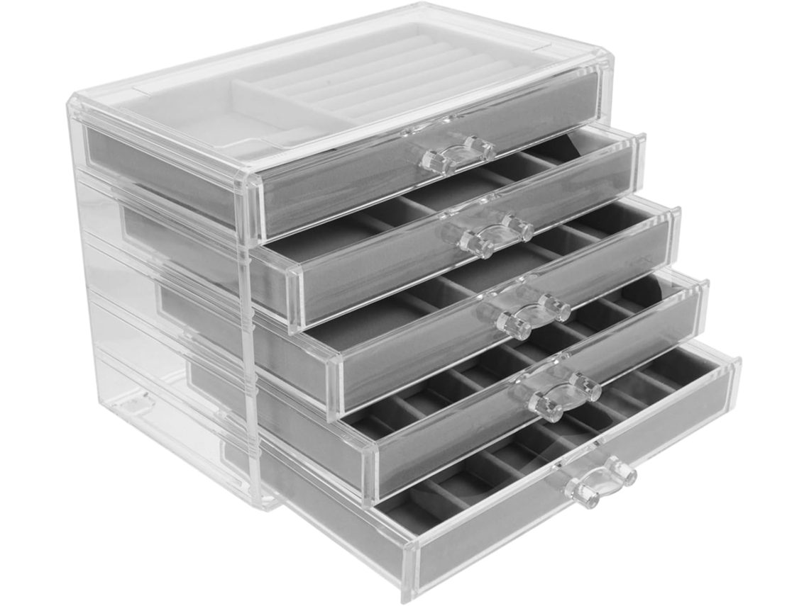 Almacenamiento Colecciones Cristales Minerales Vitrina Acrílico Transparente Múltiples Compartimentos