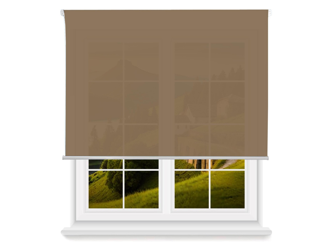 Estor enrollable translúcido Wellhome con cadena de PVC, 180 x 130 cm, marrón claro
