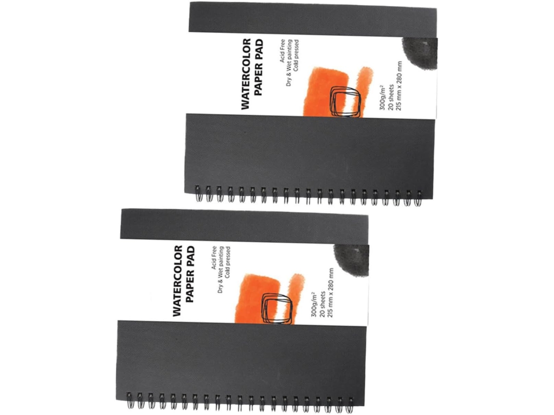 Cuaderno De Bocetos Para Acuarela De 2 Piezas Con Encuadernación En Espiral Para Artistas.