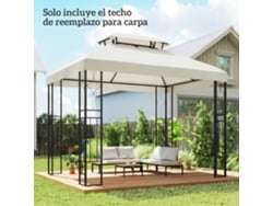 Toldo De Substituição 4x3 M Com Teto Duplo, Orifícios De Drenagem E Proteção Uv. Somente O Toldo. Estrutura Não Incluída. Acabamento Creme.