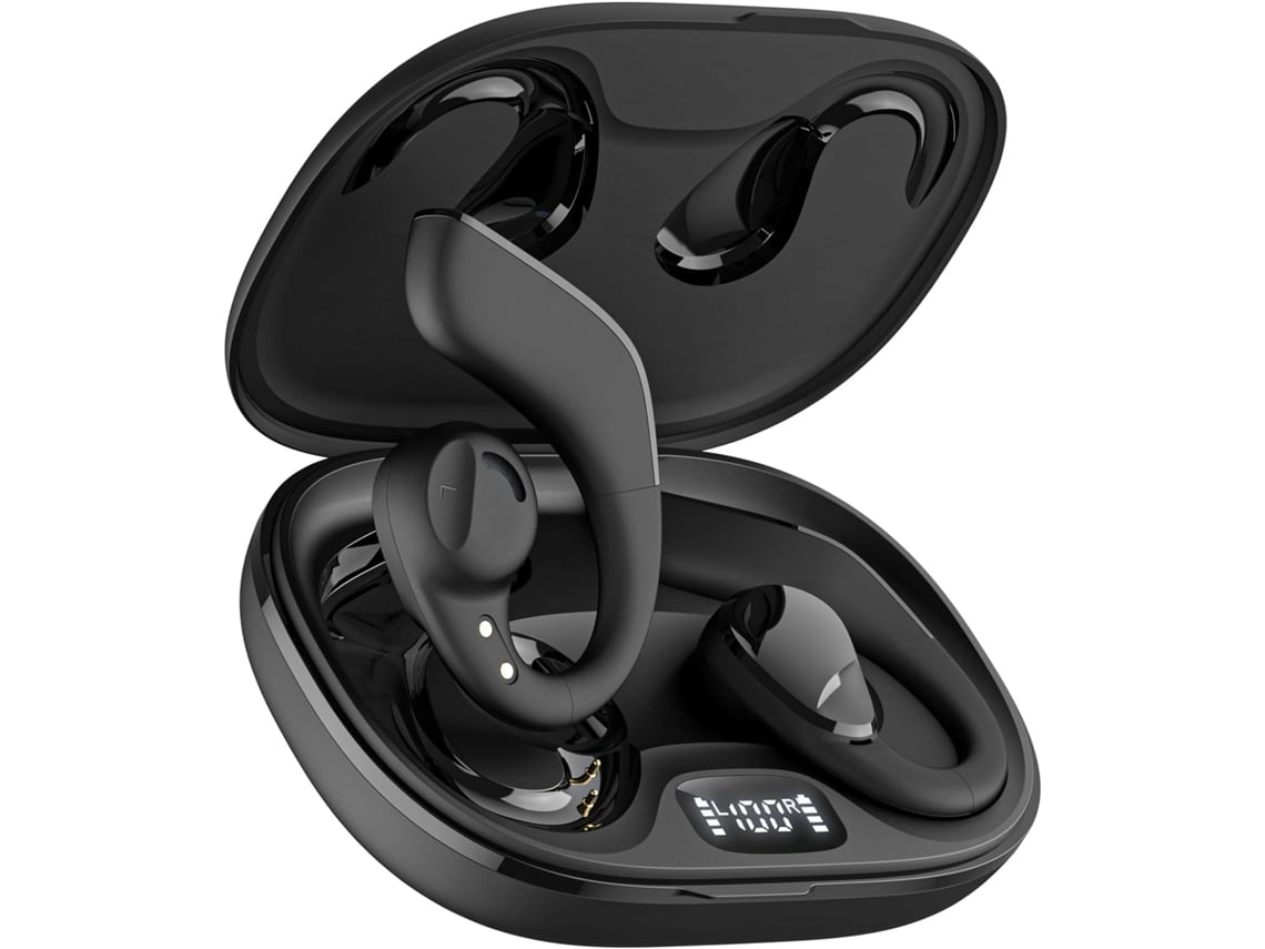 Auriculares Abiertos Bluetooth 5.3 con Controladores Dinámicos Duales de 16,2 mm Ipx5 Resistentes al Agua Compatible con Iphone Android Tv Negro YEMAESRE