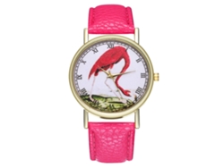 Reloj De Pulsera Unisex Zhoulianfa De Piel Rosa Y Roja, Estilo Moderno, Movimiento De Cuarzo Analógico.