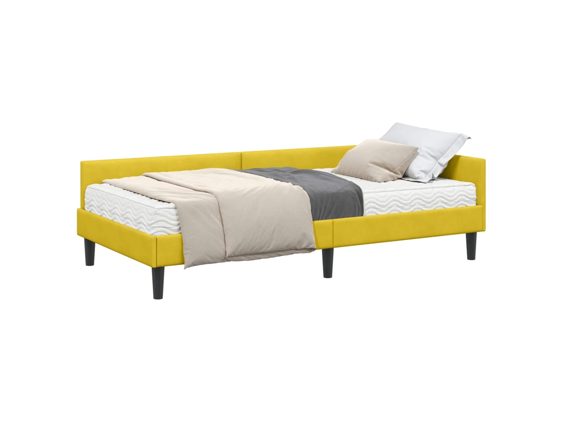 Maison Exclusive - Estructura De Cama Esquina Con Colchón Otro 2 Pcs Amarillo