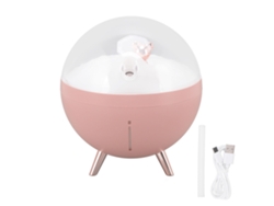 Humidificador de aire ABS con diseño de oso espacial de 260 ml, luz nocturna, carga USB, minidifusor de niebla para el hogar y niños.