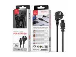 Cable de alimentación Cloverleaf de 1,5 m para portátil (2 pines)