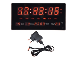 2026-reloj Digital De Pared Led Simple Con Calendario, Reloj De Mesa Para Dormitorio, Oficina, 100‑240v Enchufe Eu