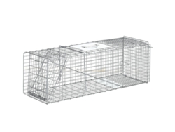 Trampa plegable para animales vivos de 93x31x34,5 cm. Jaula de captura con puerta y asa para conejos y roedores. PMM CAPITALI