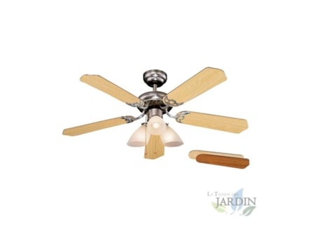 Ventilador de Techo ORBEGOZO 5 Palas Reversibles 3 Velocidades Color Cromado