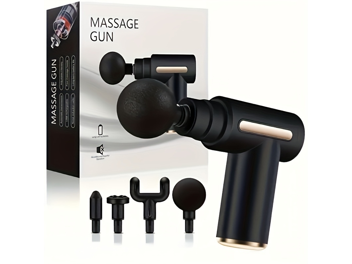 (negro) Masajeador Muscular Y Fascial Portátil De Mano, Incluye Batería.