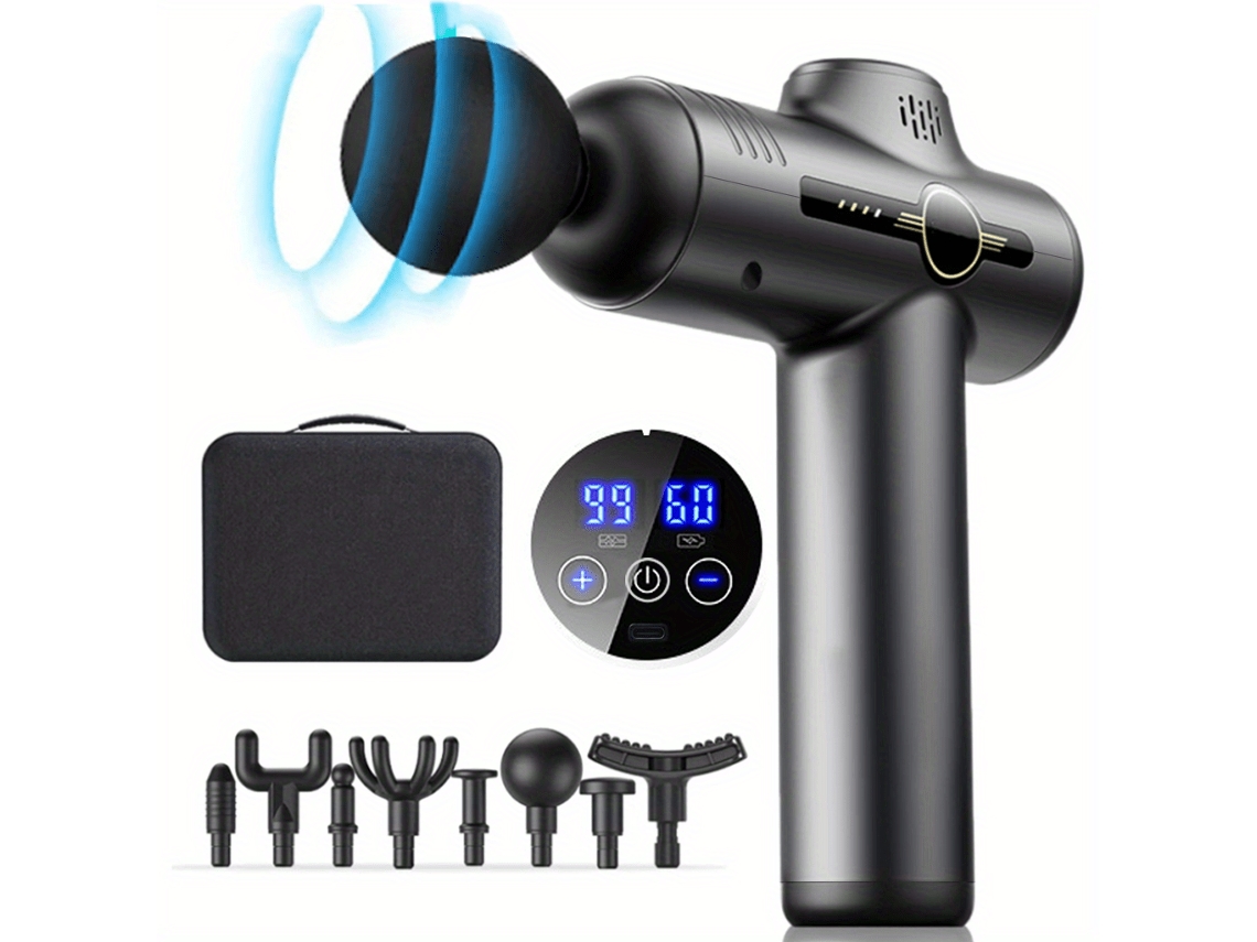 (gris De 99 Niveles) Pistola De Masaje De 99 Niveles Para Relajación Muscular Profunda, Masaje Corporal Y De Cuello.