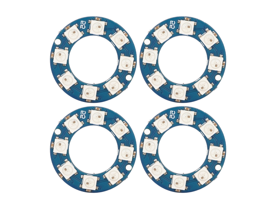 4 piezas de placa de anillo de luz LED RGB WS2812 5050 para decoración