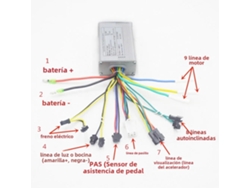 Controlador sin escobillas de 36 V/48 V y 350 W para patinetes eléctricos y bicicletas plegables. Accesorios Vayotoy.