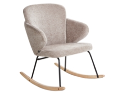 Silla Mecedora Beliani Viken Beige Poliester 66x74x87