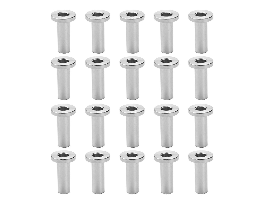 20 Fundas Protectoras De Acero Inoxidable T316 Para Cable De 1/8, 5/32 Y 3/16 Pulgadas Para Barandillas De Madera Zekai