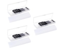 Nuobesty Juego De 6 Estuches De Plástico Transparente Para Lápices Con Compartimentos Y Tapas