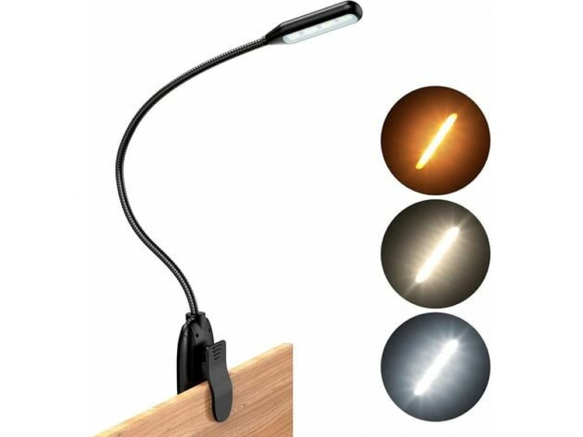 Luz de lectura LED con 7 luces, 3 modos de brillo y 3 temperaturas de color, carga USB Truyuety