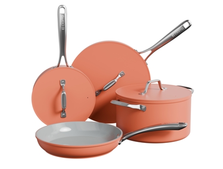 CIARRA Beyond Batería de cocina 7 piezas Cacerolas de inducción 20/24/26/28 cm Naranja